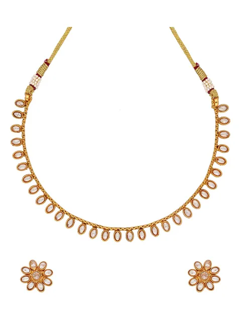 Reverse AD Necklace Set in Gold finish - AMN596