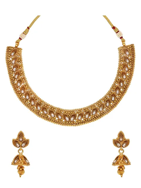 Reverse AD Necklace Set in Gold finish - AMN597