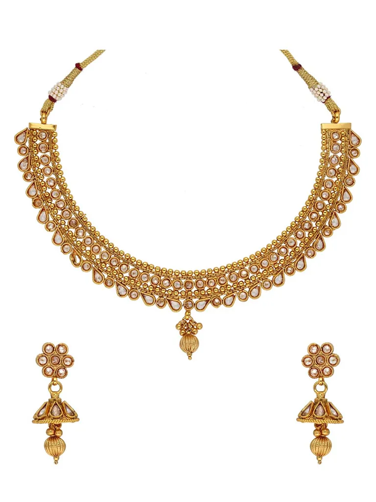 Reverse AD Necklace Set in Gold finish - AMN598