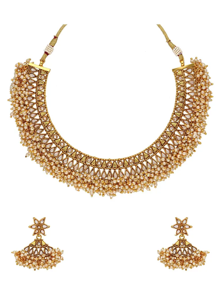 Reverse AD Necklace Set in Gold finish - AMN603