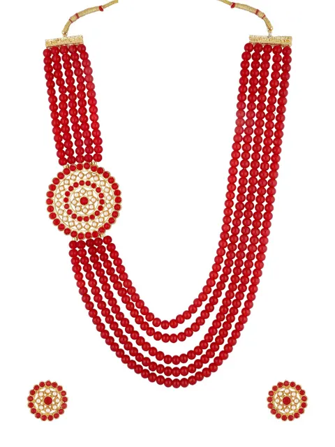 Traditional Long Necklace Set in Gold finish - 92
