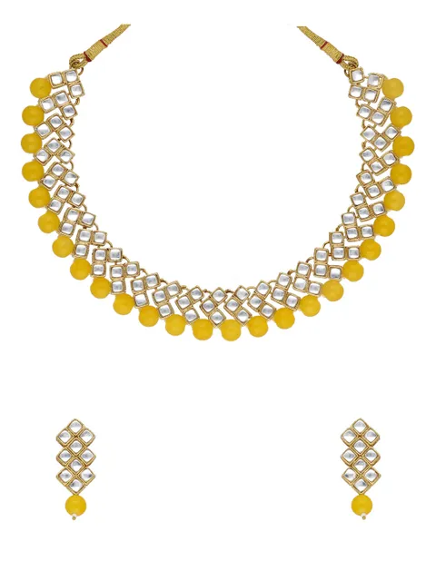 Kundan Necklace Set in Gold finish - 1018YE