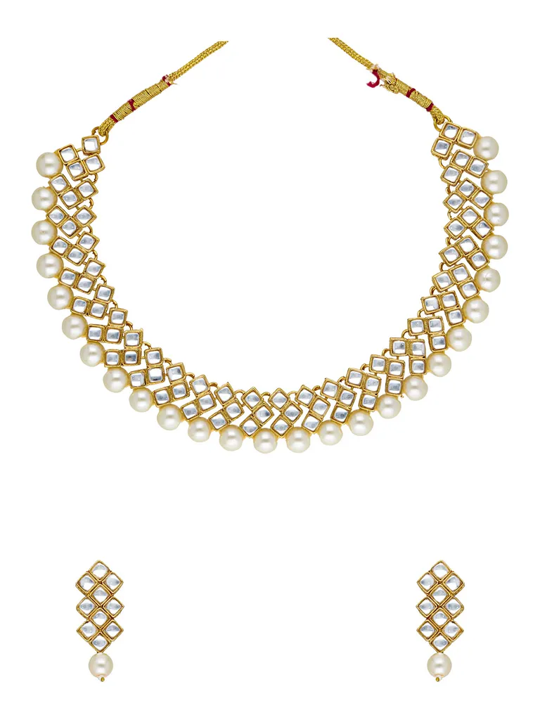 Kundan Necklace Set in Gold finish - 1018WH
