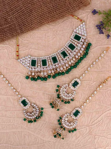 Kundan Necklace Set in Gold finish - 1190