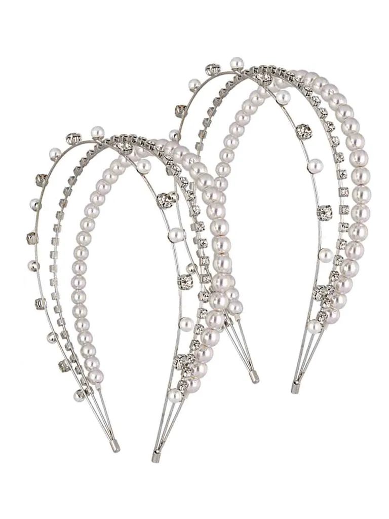 Pearls Hair Band in Rhodium finish - CNB39935