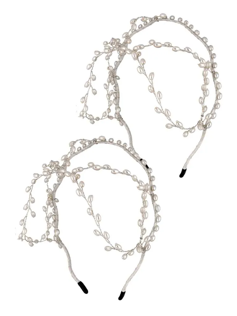 Pearls Hair Band in Rhodium finish - CNB39936