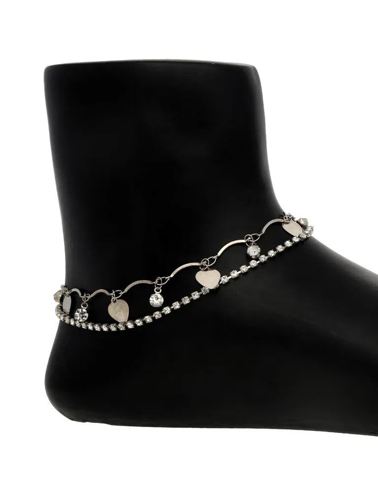 Western Loose Anklet in Rhodium finish - S35101