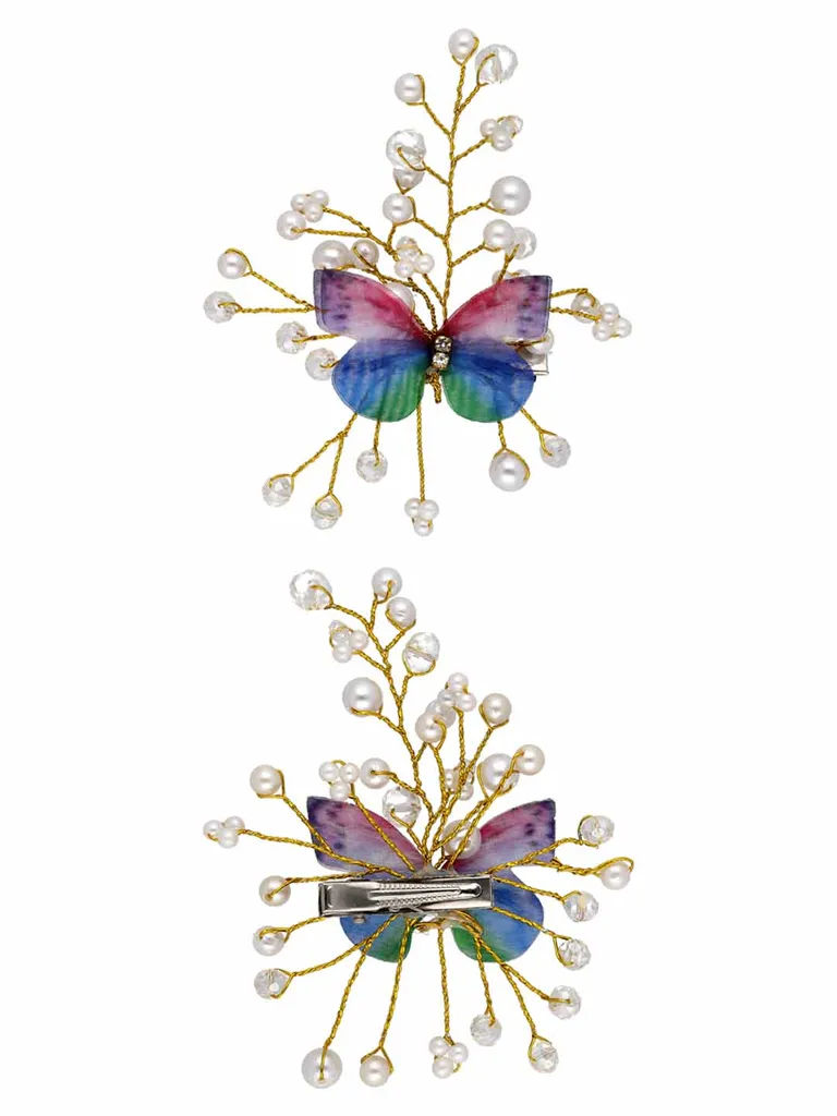Fancy Hair Clip in Rhodium finish - CMPR005MU