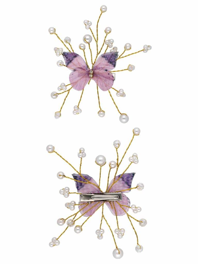 Fancy Hair Clip in Rhodium finish - CMPR004PI