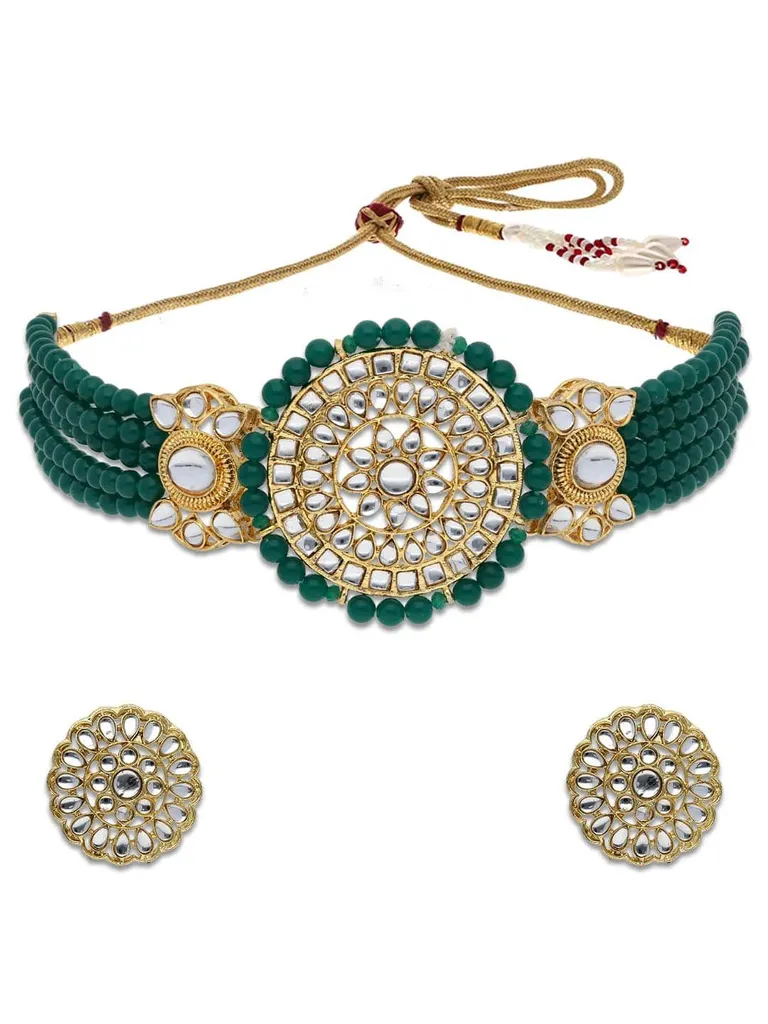 Kundan Choker Necklace Set in Gold finish - P5107