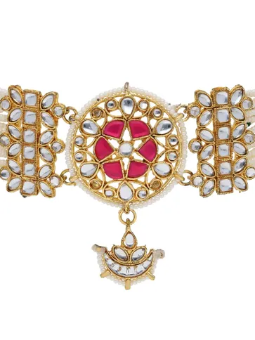 Kundan Choker Necklace Set in Gold finish - P7082
