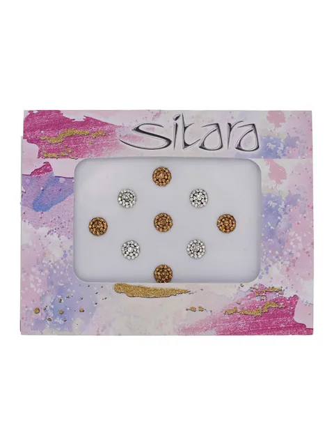 Traditional Bindis in LCT/Champagne & White color - CNB40026