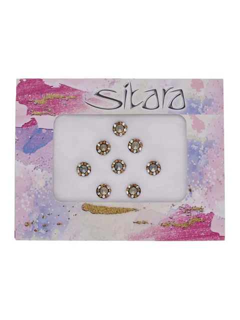 Traditional Bindis in LCT/Champagne & White color - CNB40028