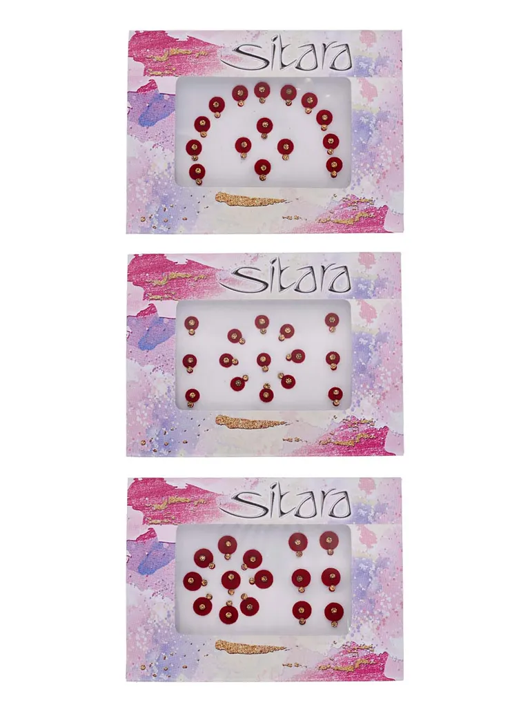 Traditional Bindis in Maroon color - SUR00058