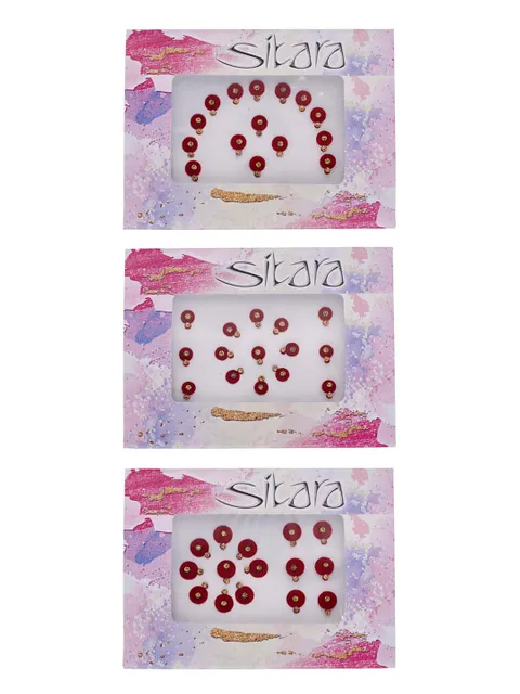 Traditional Bindis in Maroon color - SUR00058
