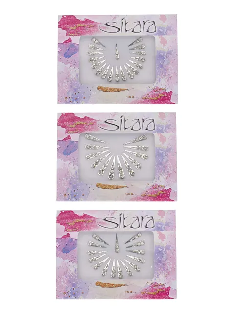 Traditional Bindis in Silver color - DAR00143