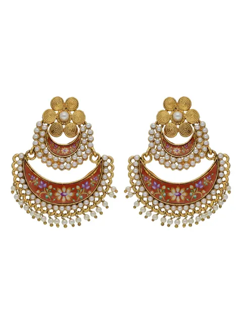 Traditional Chandbali Earrings in Gold finish - 90279BR