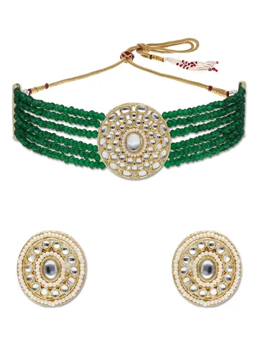 Kundan Choker Necklace Set in Gold finish - P7135