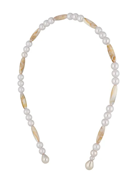 Pearls Hair Band in White color - MGCHB18WH