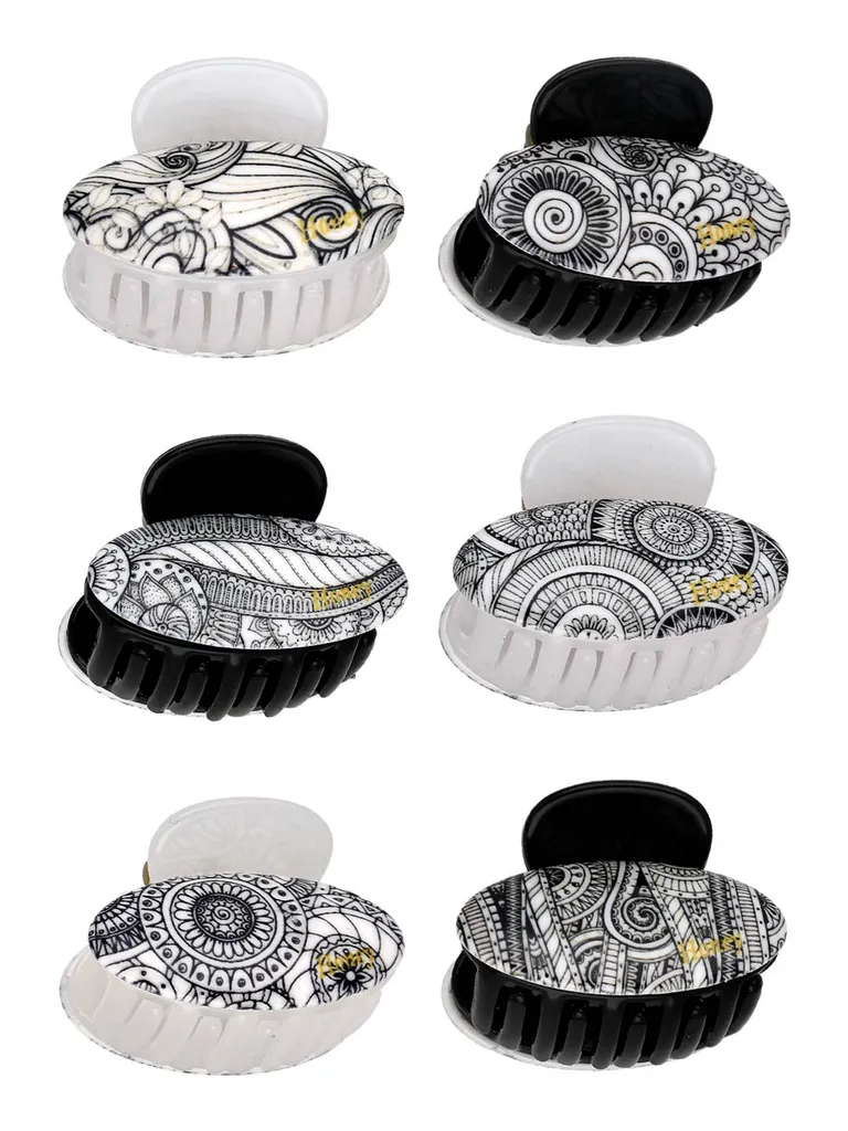 Honey Butterfly Clip in Black & White color - CNB40192