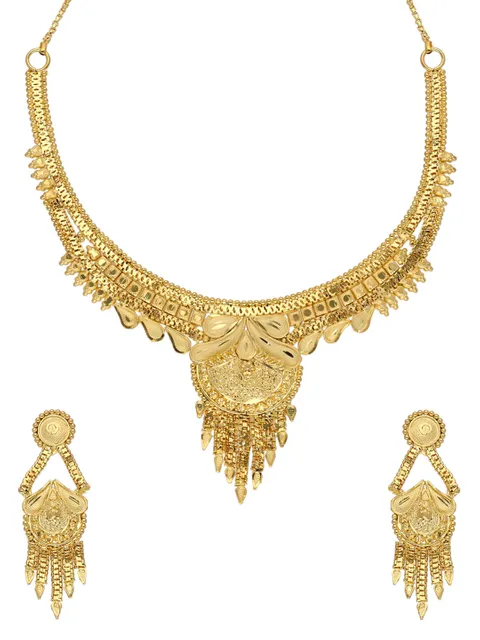 Traditional Forming Gold Necklace Set - A1181