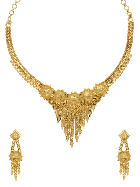 Traditional Forming Gold Necklace Set - A1120