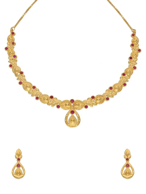 Traditional Forming Gold Necklace Set - A1187