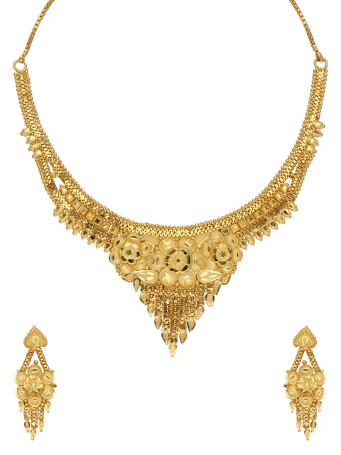 Traditional Forming Gold Necklace Set - A1249