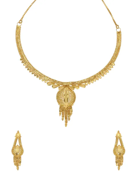 Traditional Forming Gold Necklace Set - A1190