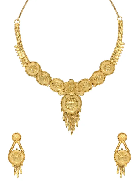 Traditional Forming Gold Necklace Set - A1182