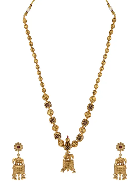 Antique Necklace Set in Rajwadi finish - C9162
