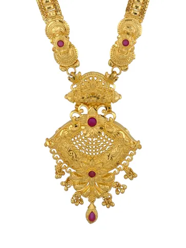 Traditional Forming Gold Long Necklace Set - A1406