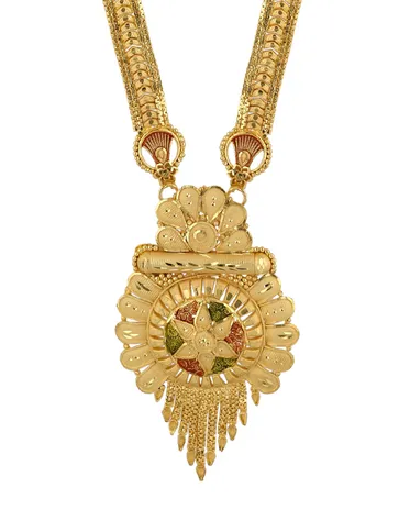 Traditional Forming Gold Long Necklace Set - A4308RG