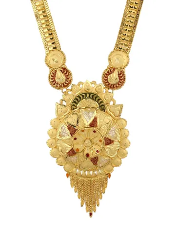 Traditional Forming Gold Long Necklace Set - A1102