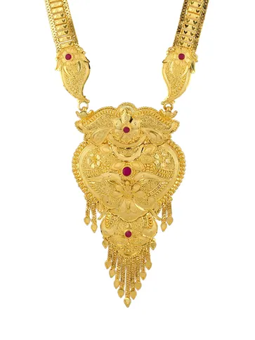 Traditional Forming Gold Long Necklace Set - A1123