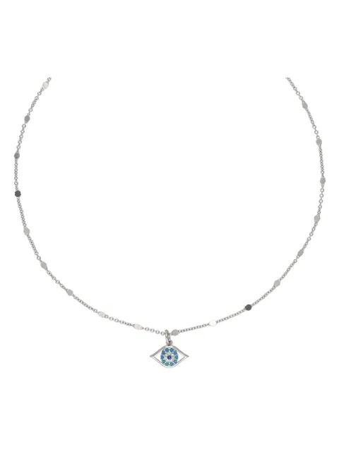 Evil Eye Necklace in Rhodium finish - CNB40657
