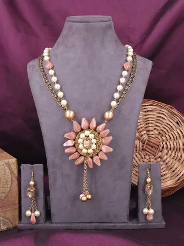 Western Long Necklace Set in Gold finish - 601