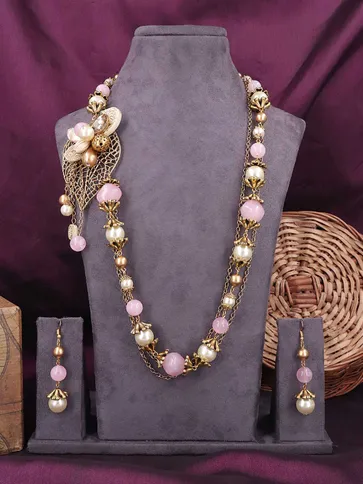Western Long Necklace Set in Gold finish - 602