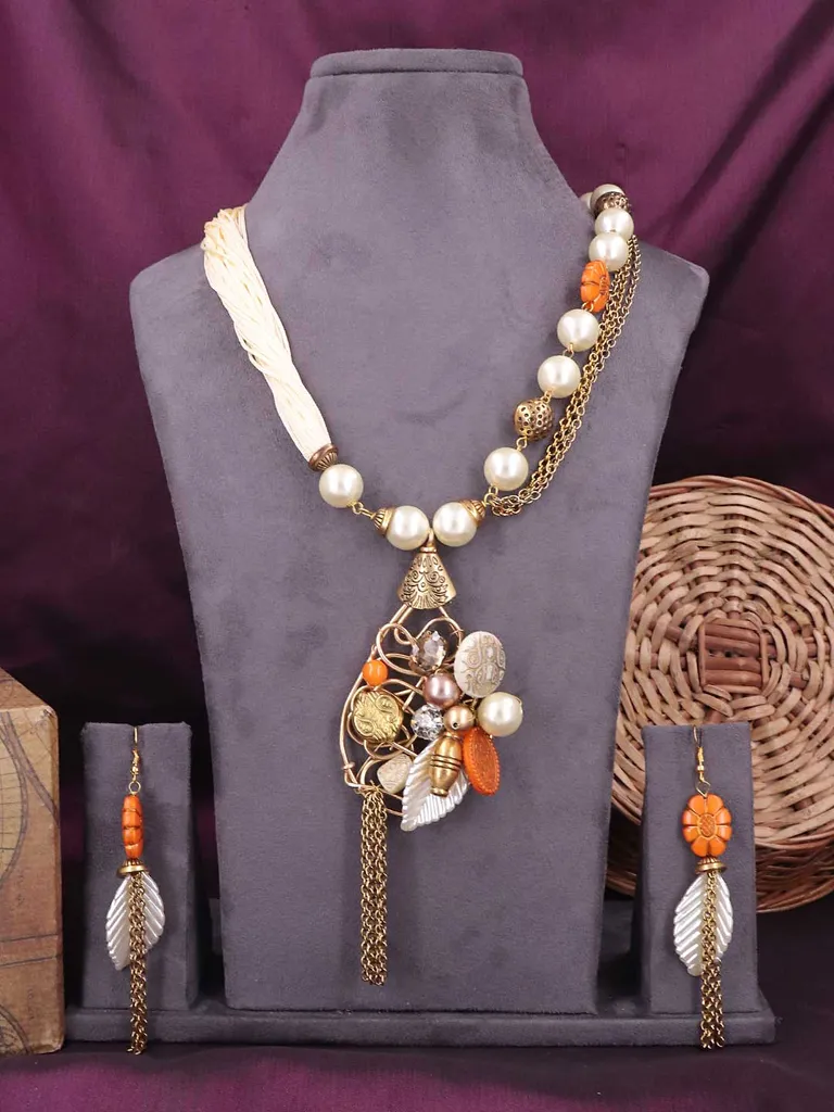 Western Long Necklace Set in Gold finish - 609