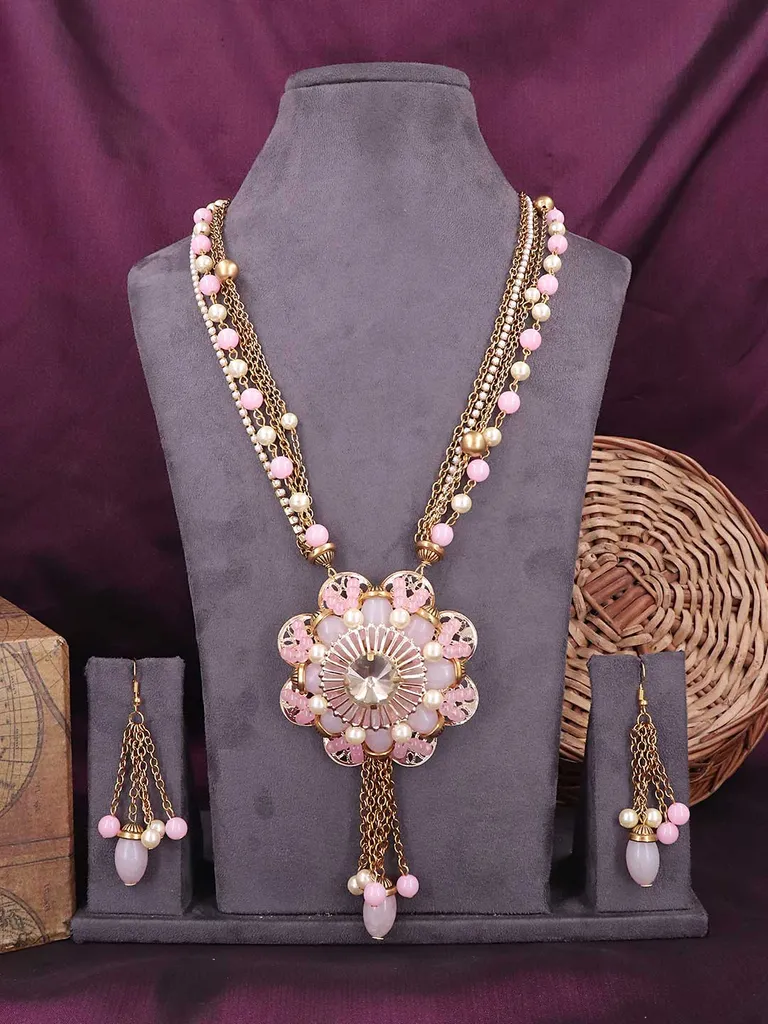 Western Long Necklace Set in Gold finish - 612
