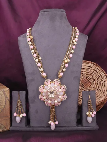 Western Long Necklace Set in Gold finish - 612