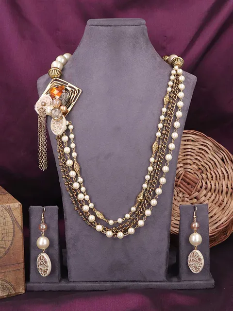 Western Long Necklace Set in Gold finish - 603