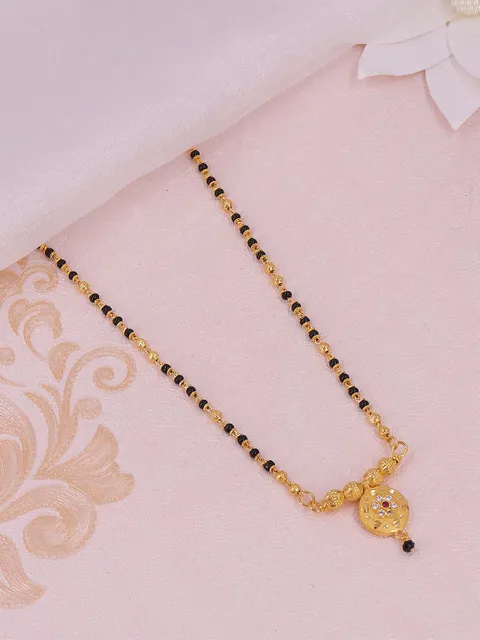 Traditional Forming Gold Mangalsutra in Ruby color - A4301