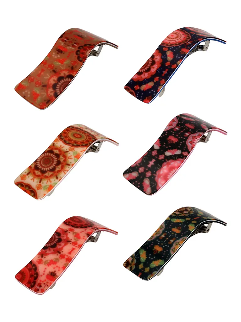 Printed Hair Clip in Assorted color - CNB40560