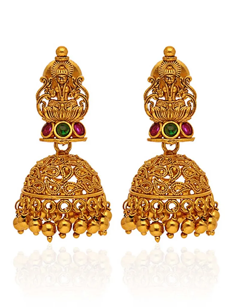Temple Jhumka Earrings in Gold finish - ULA742