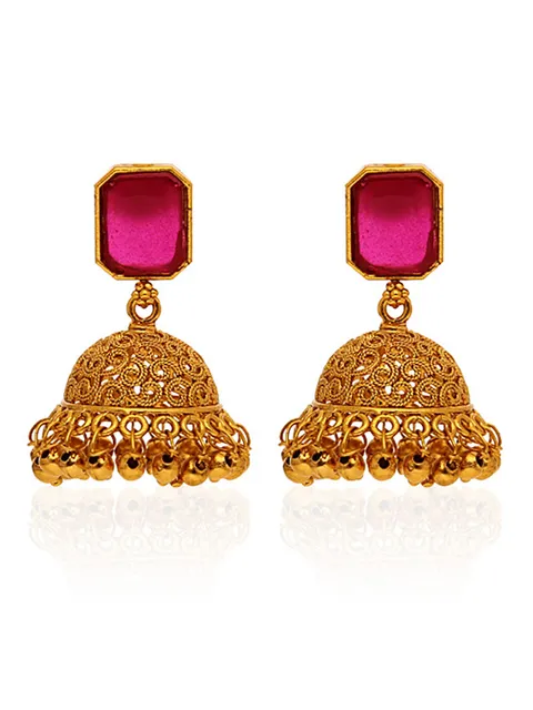 Antique Jhumka Earrings in Gold finish - ULA3063
