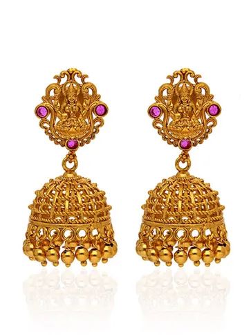 Temple Jhumka Earrings in Gold finish - ULA2827