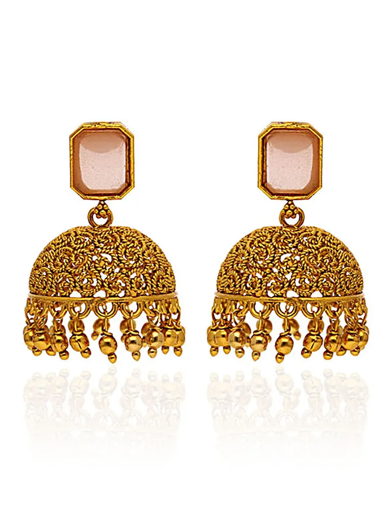 Antique Jhumka Earrings in Gold finish - ULA1028