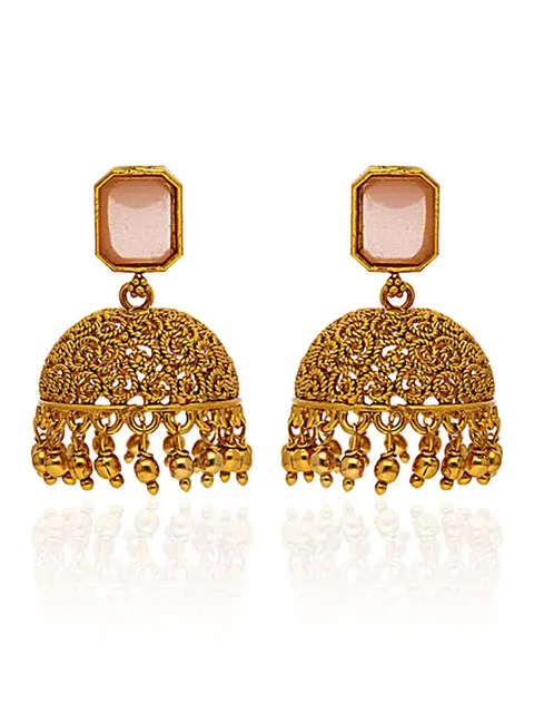 Antique Jhumka Earrings in Gold finish - ULA1028