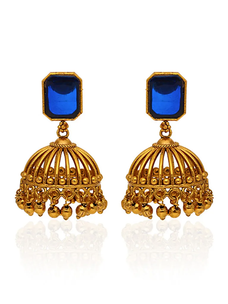 Antique Jhumka Earrings in Gold finish - ULA944